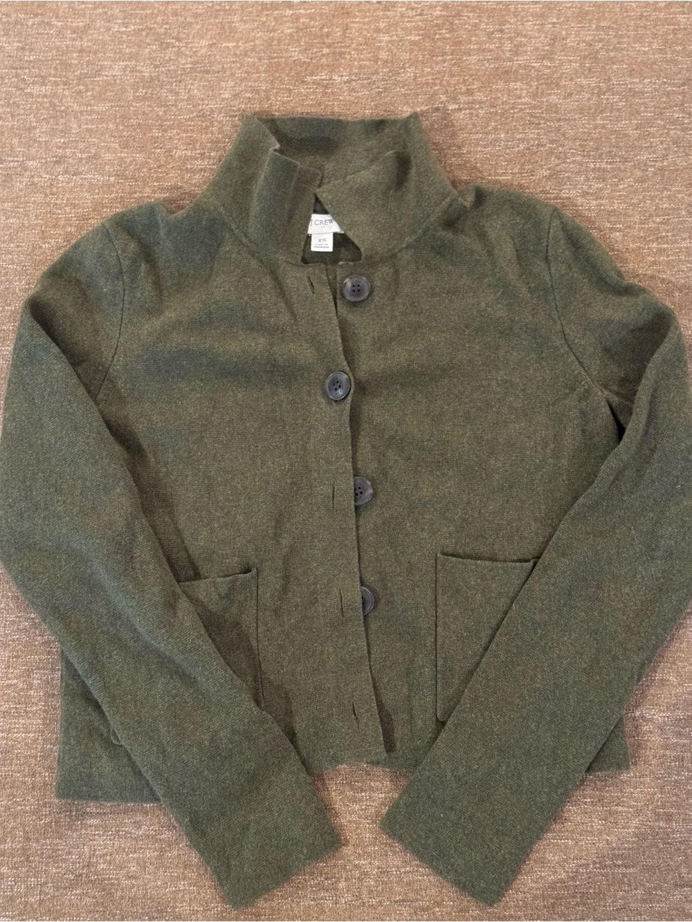 J. Crew Olive Green Button-Front Blazer